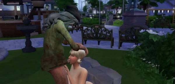  Big ass wife forced by bum in park